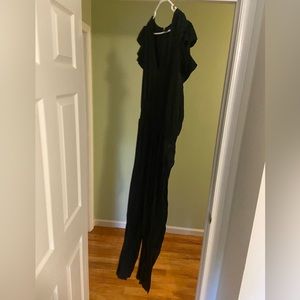 White House Black Market Black Leopard Jumpsuit